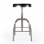 Clyde Black Leather Adjustable Bar Stool, 5617034