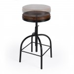 Clyde Brown Leather Adjustable Bar Stool, 5617344