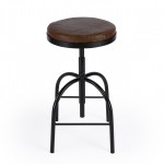 Clyde Brown Leather Adjustable Bar Stool, 5617344