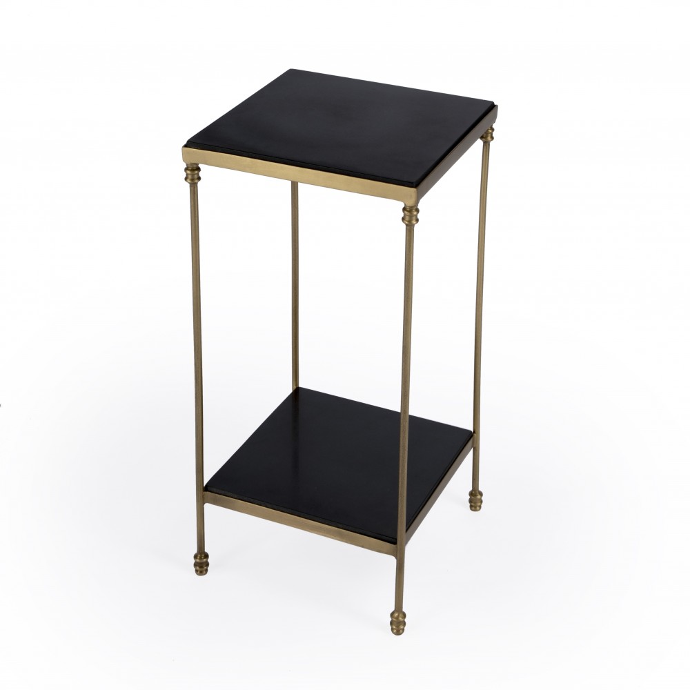 Imogen Iron and Black Granite Side Table, 5619414