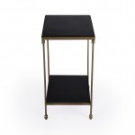 Imogen Iron and Black Granite Side Table, 5619414