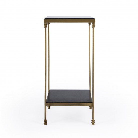 Imogen Iron and Black Granite Side Table, 5619414