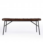 Austin Leather Button Tufted Bench, 5621344