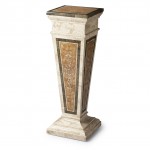 Augustus Etched Fossil Stone Pedestal, 6062070