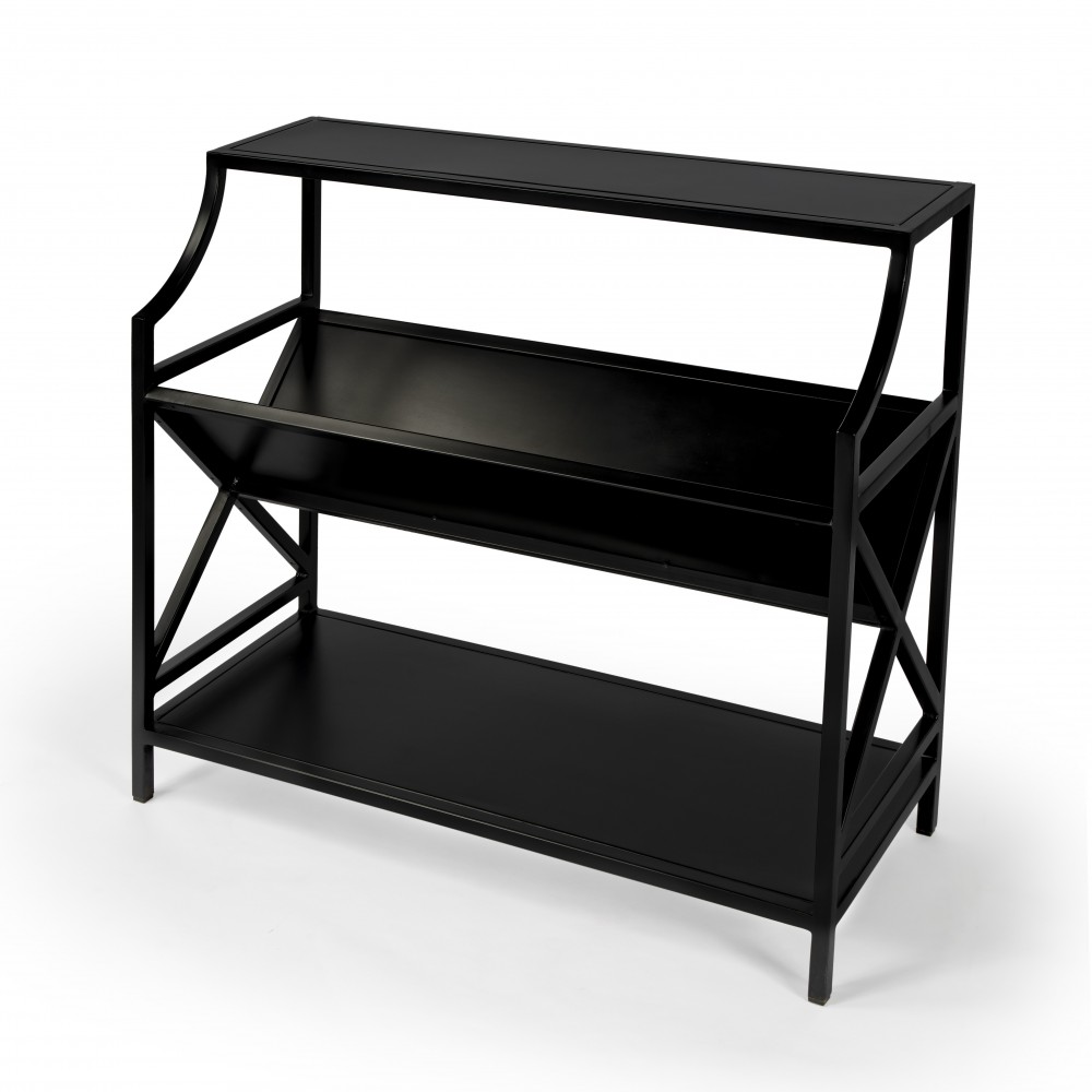 Keats Black Library Bookcase, 6112025