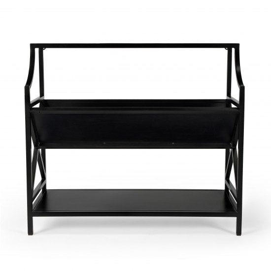 Keats Black Library Bookcase, 6112025