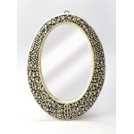 Orzo Black Bone Inlay Oval Wall Mirror, 6149318