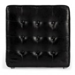 Leon Black Leather Ottoman, 6165034