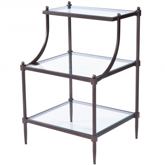 Peninsula Metal & Glass Side Table, 7015030