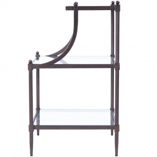 Peninsula Metal & Glass Side Table, 7015030
