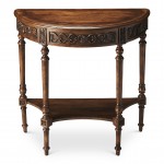 Danelle Dark Toffee Demilune Console Table, 7027236