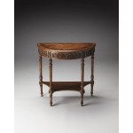 Danelle Dark Toffee Demilune Console Table, 7027236