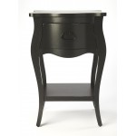 Rochelle Black 1 Drawer Nightstand , 9308295