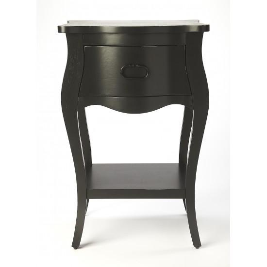 Rochelle Black 1 Drawer Nightstand , 9308295