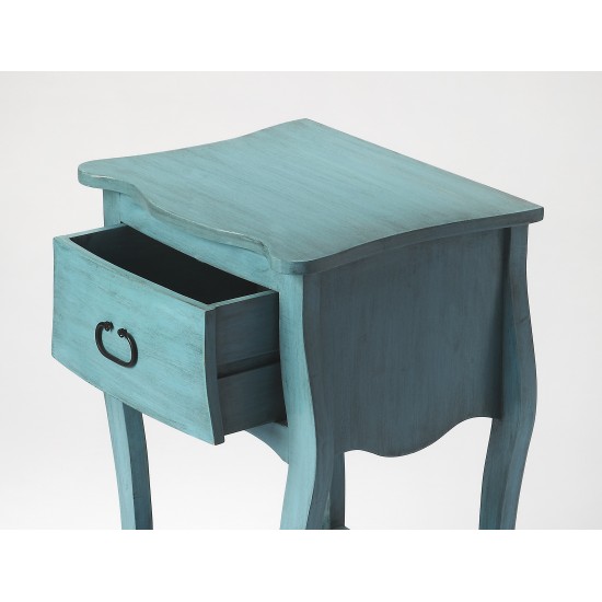 Rochelle Blue 1 Drawer Nightstand , 9308301