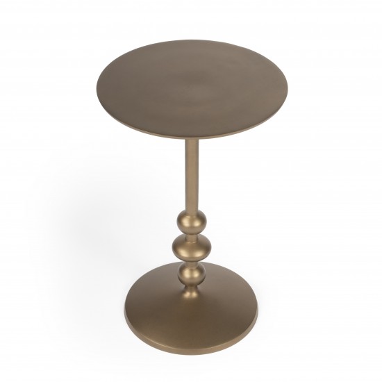 Zora Bronze Iron Pedestal End Table, 9340392