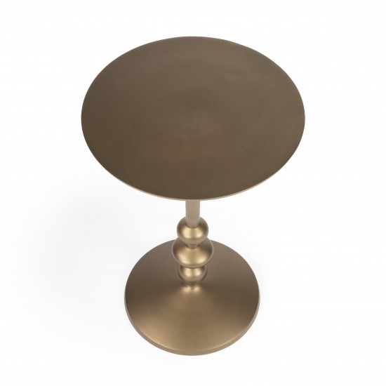 Zora Bronze Iron Pedestal End Table, 9340392