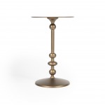Zora Bronze Iron Pedestal End Table, 9340392