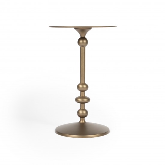 Zora Bronze Iron Pedestal End Table, 9340392