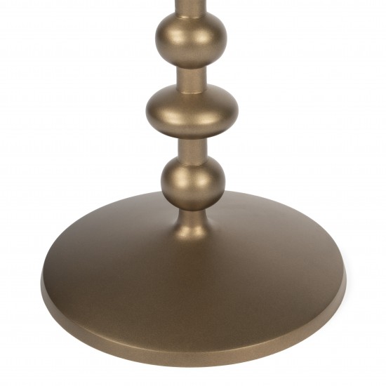 Zora Bronze Iron Pedestal End Table, 9340392