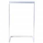 Lawler White Marble, Silver End Table, 9349220
