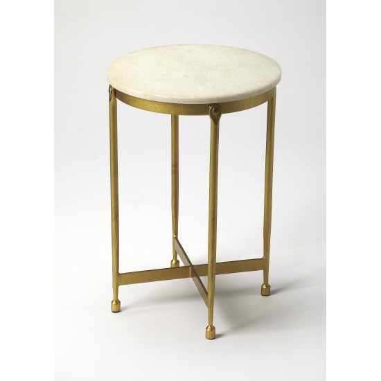 Claypool White Marble End Table, 9351025