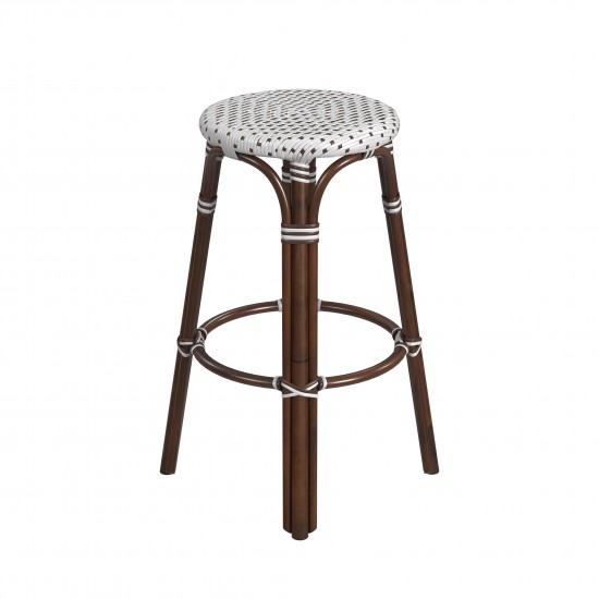 obias Chocolate Rattan Bar Stool, 9370117