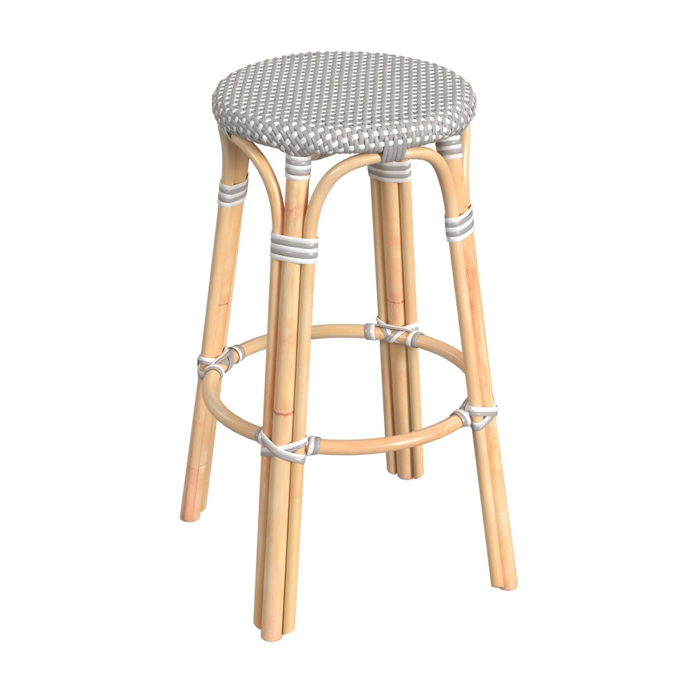 obias Grey Rattan Bar Stool, 9370266