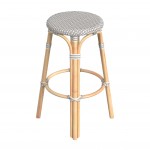 obias Grey Rattan Bar Stool, 9370266