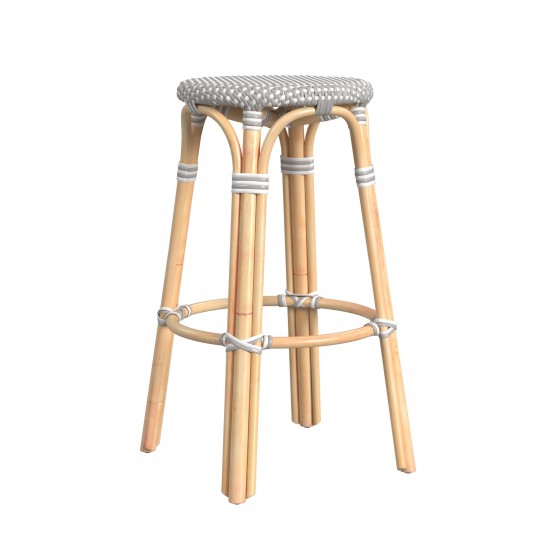 obias Grey Rattan Bar Stool, 9370266