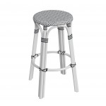 obias White Rattan Bar Stool, 9370288