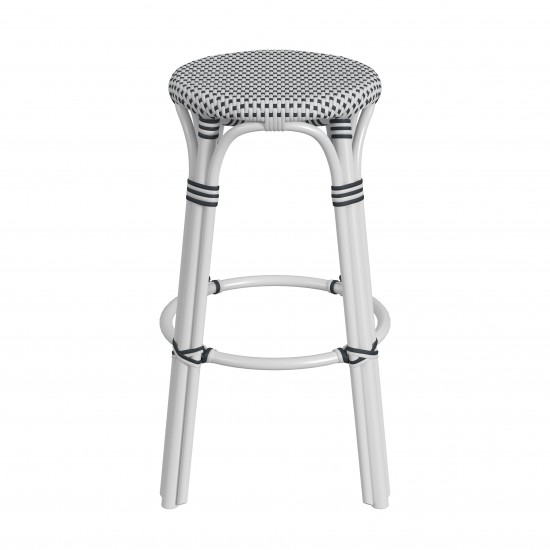 obias White Rattan Bar Stool, 9370288