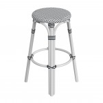 obias White Rattan Bar Stool, 9370288