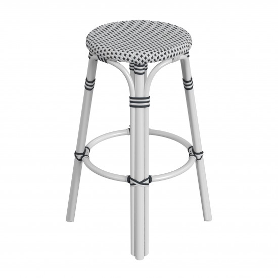 obias White Rattan Bar Stool, 9370288