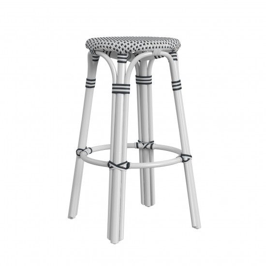 obias White Rattan Bar Stool, 9370288