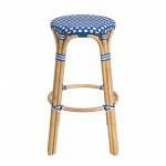 obias Sky Blue Rattan Bar Stool, 9370303