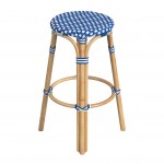 obias Sky Blue Rattan Bar Stool, 9370303