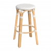 obias Glossy White Rattan Bar Stool, 9370304