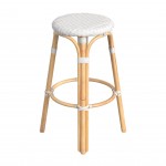 obias Glossy White Rattan Bar Stool, 9370304