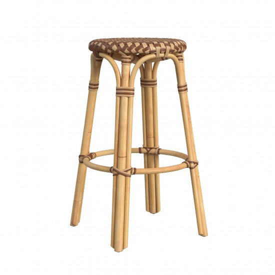 obias Brown Rattan Bar Stool, 9370354