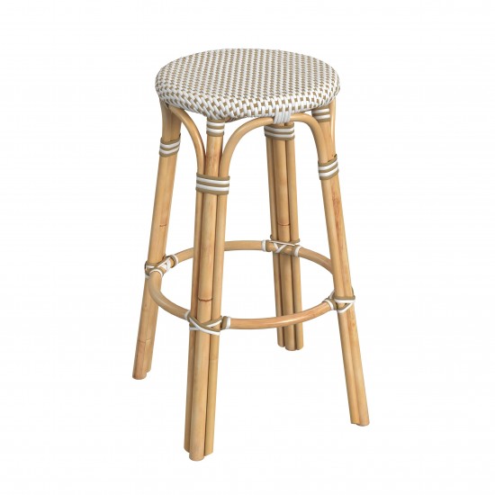 obias Tan/Beige Rattan Bar Stool, 9370415