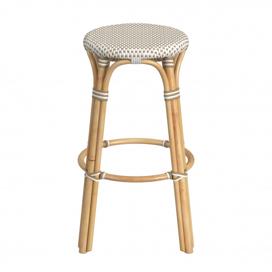 obias Tan/Beige Rattan Bar Stool, 9370415