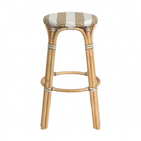 obias Beige Diamond Rattan Bar Stool, 9370984