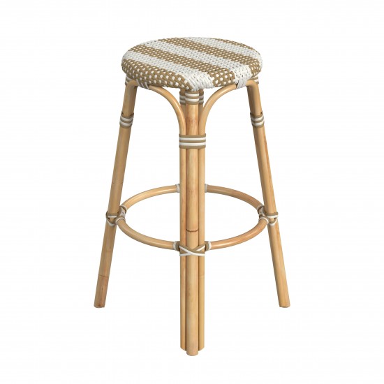 obias Beige Diamond Rattan Bar Stool, 9370984