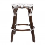 Tobias Brown & White Rattan Counter Stool, 9371117