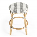 Tobias Grey & White Rattan Counter Stool, 9371144