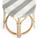 Tobias Grey & White Rattan Counter Stool, 9371144