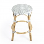 Tobias Twilight Blue & White Rattan Counter Stool, 9371194