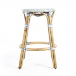 Tobias Twilight Blue & White Rattan Counter Stool, 9371194