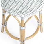 Tobias Twilight Blue & White Rattan Counter Stool, 9371194